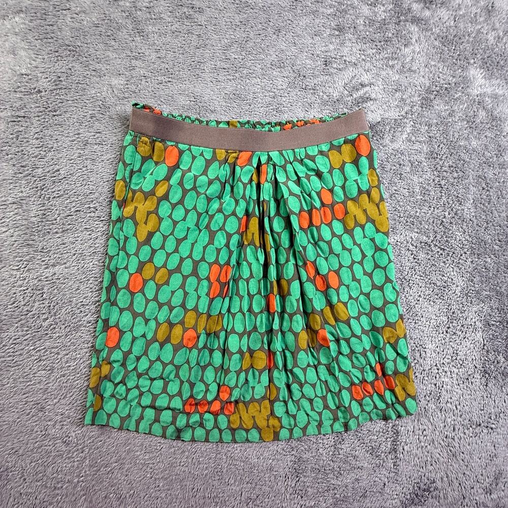 Boden Womens 2 Green Polka Dot Mini Skirt Pull On Pockets Casual Cotton